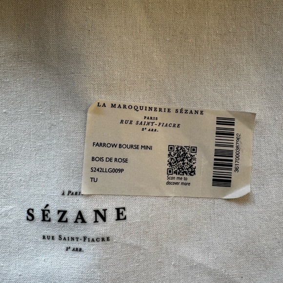 *NWT* Sézane Mini Farrow Bag Rosewood in Bovine Leather - Picture 13 of 13